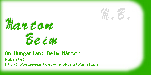 marton beim business card